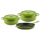 Gusseisen Topf Set aus 3 teilen Hosse, Bamboo | Gusseisen Topf Set |  |