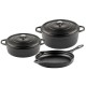 Gusseisen Topf Set aus 3 teilen Hosse, Black Onyx | Gusseisen Topf Set |  |