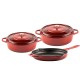 Gusseisen Topf Set aus 3 teilen Hosse, Rubin | Gusseisen Topf Set |  |
