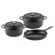 Gusseisen Topf Set aus 3 teilen Hosse, Black Onyx | Gusseisen Topf Set |  |