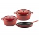 Gusseisen Topf Set aus 3 teilen Hosse, Rubin | Gusseisen Topf Set |  |