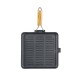 Grillpfanne Gusseisen mit klappbarem Holzgriff, 28x28 cm | Grillpfanne Gusseisen | Gusseisenpfanne |