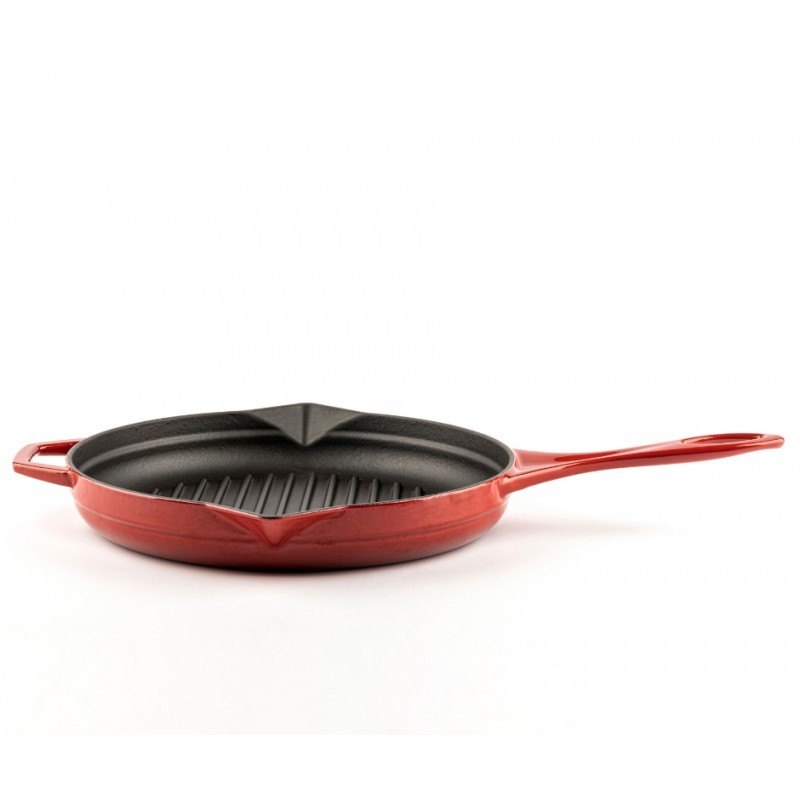 Emaillierte grillpfanne Gusseisen Hosse, Rubin, Ф28cm | Grillpfanne Gusseisen | Gusseisenpfanne |
