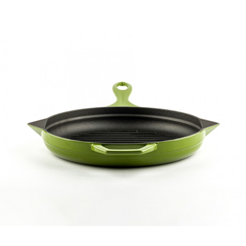 Emaillierte grillpfanne Gusseisen Hosse, Bamboo, Ф24cm | Grillpfanne Gusseisen | Gusseisenpfanne |