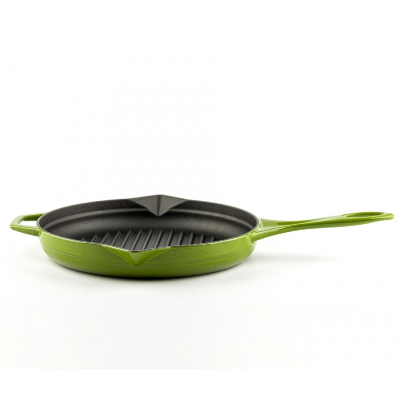 Emaillierte grillpfanne Gusseisen Hosse, Bamboo, Ф28cm | Grillpfanne Gusseisen | Gusseisenpfanne |