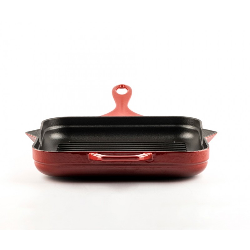 Emaillierte grillpfanne Gusseisen Hosse, Rubin, 28x28cm | Grillpfanne Gusseisen | Gusseisenpfanne |