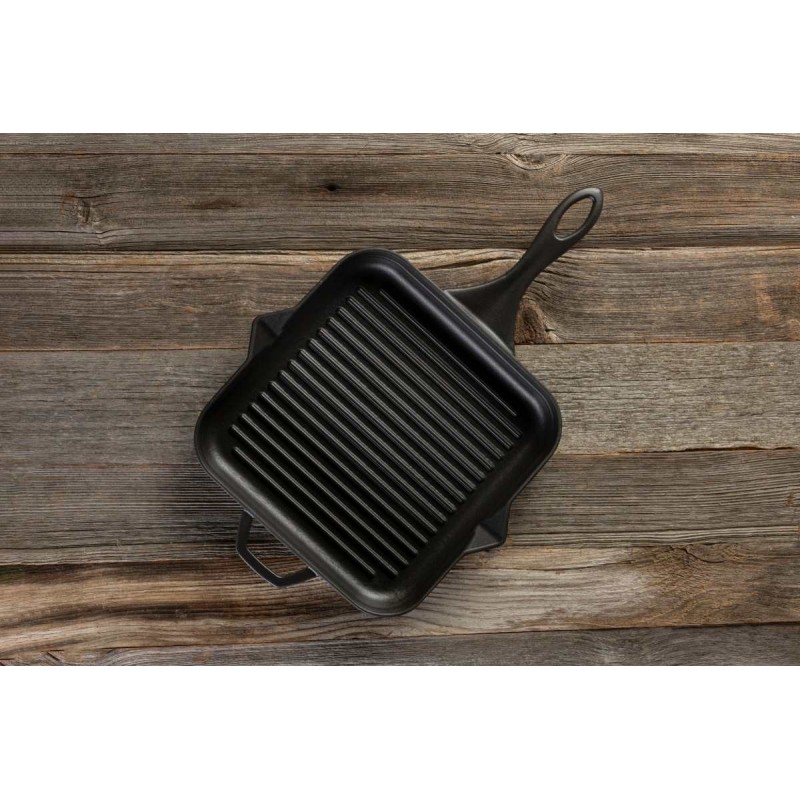 Emaillierte grillpfanne Gusseisen Hosse, Black Onyx, 28x28cm | Grillpfanne Gusseisen | Gusseisenpfanne |