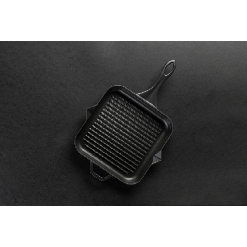 Emaillierte grillpfanne Gusseisen Hosse, Black Onyx, 28x28cm | Grillpfanne Gusseisen | Gusseisenpfanne |