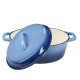 Geëmailleerde gietijzeren pot, Blau, Oval, 33x27см | Gusseisen Topf |  |