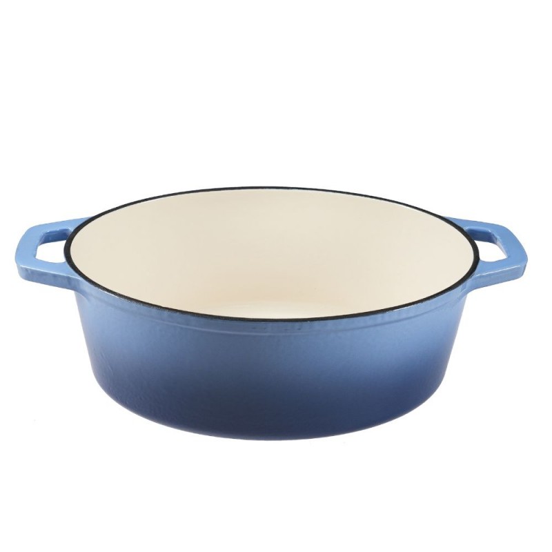 Geëmailleerde gietijzeren pot, Blau, Oval, 33x27см | Gusseisen Topf |  |
