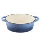 Geëmailleerde gietijzeren pot, Blau, Oval, 33x27см | Gusseisen Topf |  |